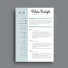 2 puslapių mėlynos spalvos CV šablonas, gyvenimo aprašymas, curriculum vitae forma word pdf