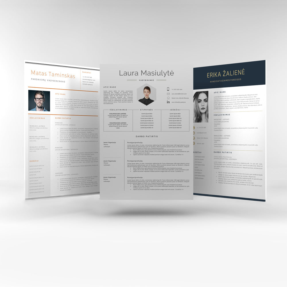 Profesionalūs CV šablonai, redaguojami su MS Word. CV forma, CV pavyzdys, CV šablonas - cvsablonai.lt