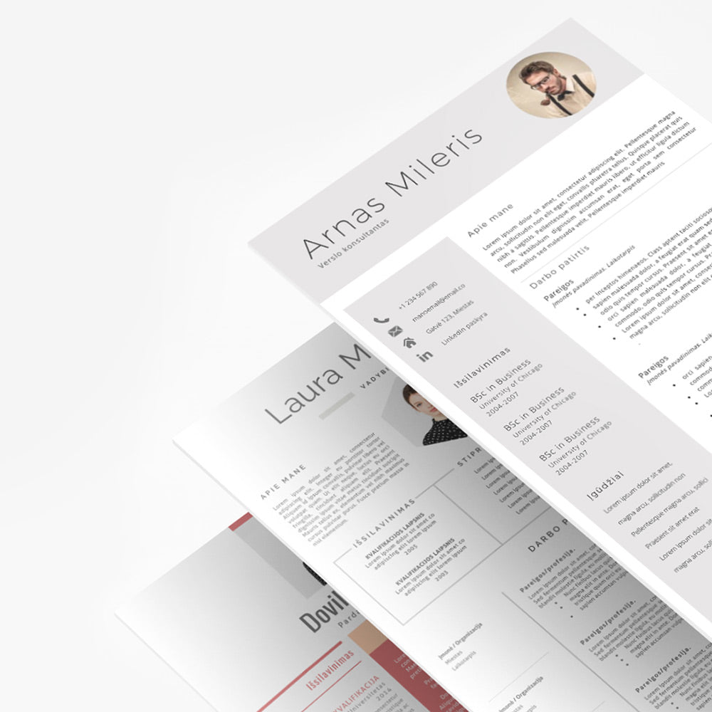 CV šablonai, CV vertimo paslauga, CV rašymas.