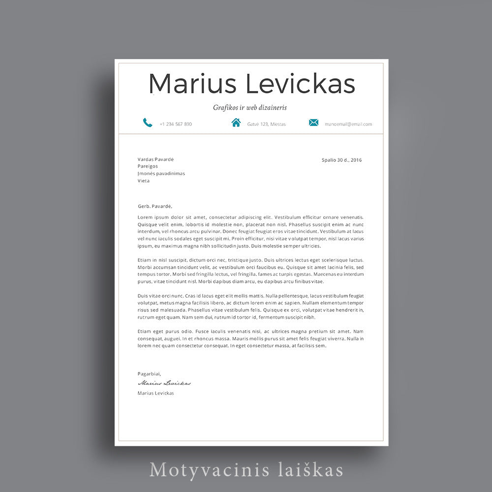 Motyvacinio laiško šablonas