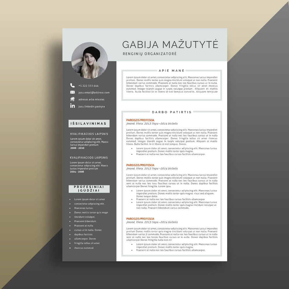 Profesionalus CV šablonas