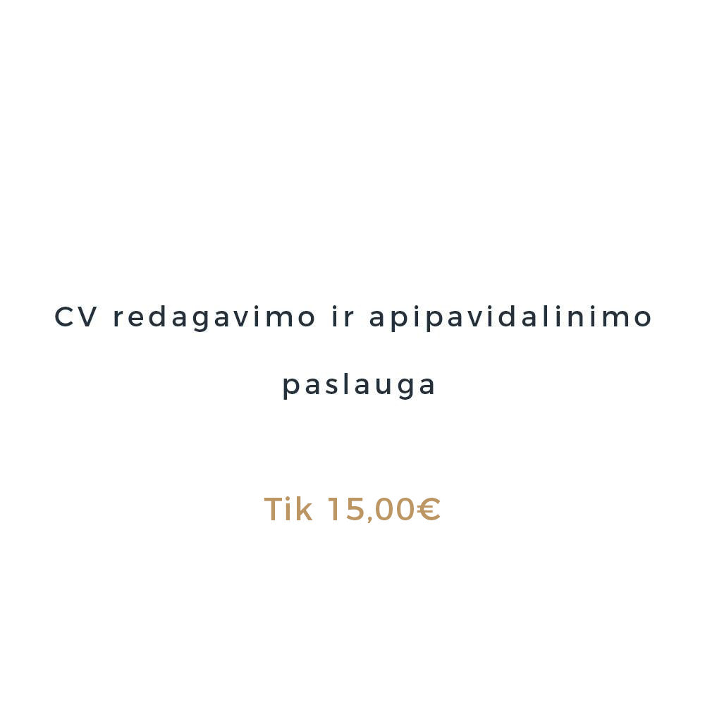 CV redagavimo paslaugos kaina, jeigu jau pirkote CV šabloną