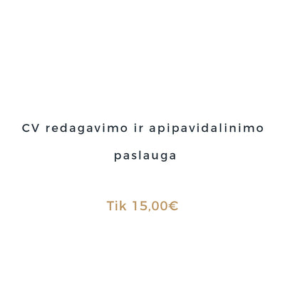 CV redagavimo paslaugos kaina, jeigu jau pirkote CV šabloną