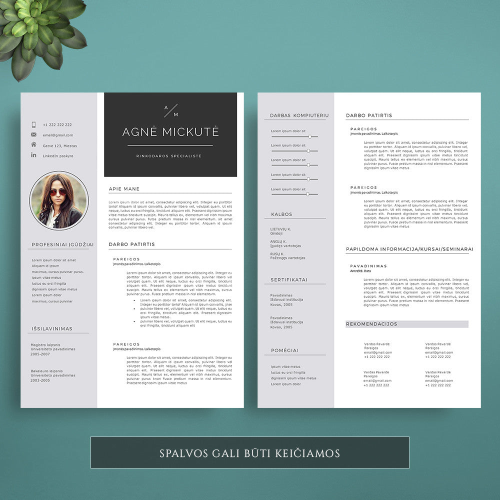 Profesionalus ir modernus CV šablonas, šablonai lengvai redaguojami su Word,  CV šablonas su nuotrauka, kuris gali tapti puikiu jūsų gyvenimo aprašymu.