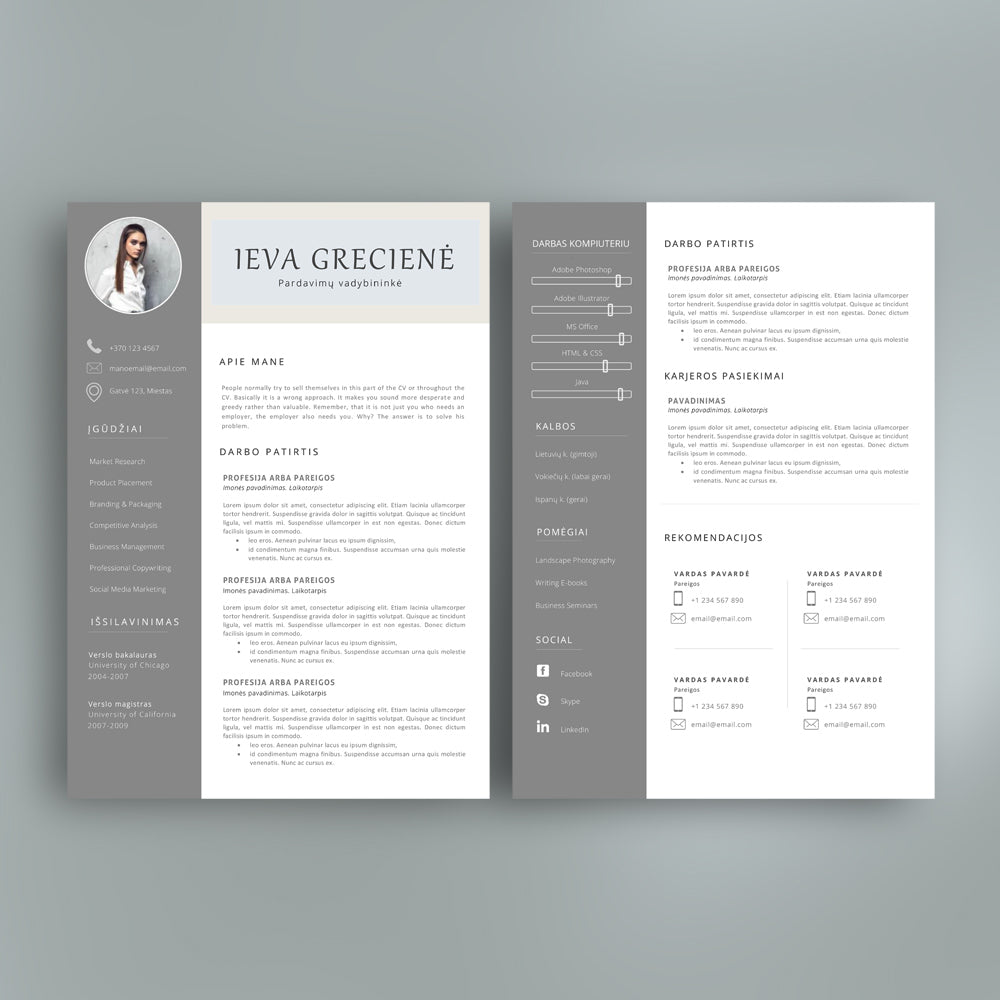 2 puslapių CV šablonas, curriculum vitae pavyzdys, forma word PDF. Mes taip pat teikiame CV rašymo bei vertimo paslaugas.