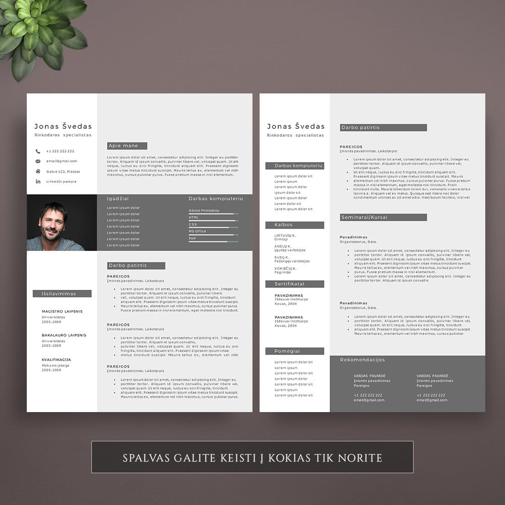 2 puslapiu cv sablonai.