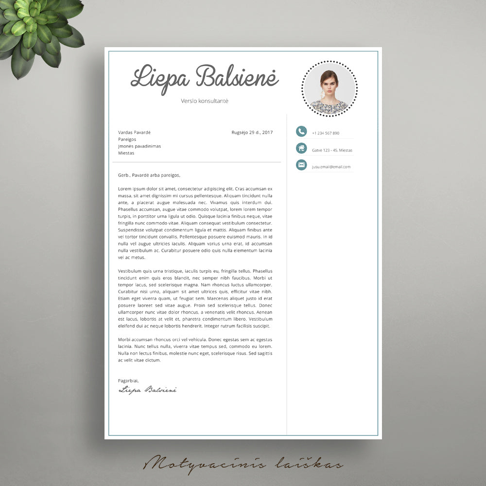 Motyvacinio laiško šablonas, forma, motyvacinio laiško pavyzdys.